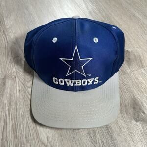 VTG Dallas‎ Cowboys Snapback Hat NFL Football Blue Gray Silver Logo Cap